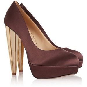 Charlotte Olympia Showbiz Silk Satin Platform Heel